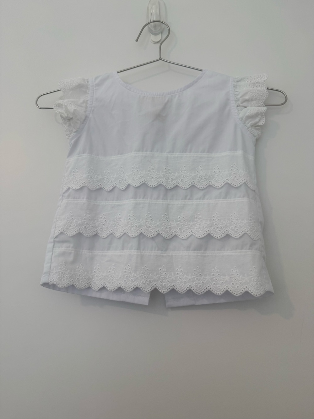 The Beaufort Bonnet Company White Eyelet Tiered Ruffle Top